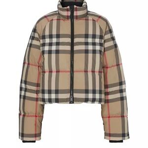 Burberry Cropped Check Puffer Jacket,